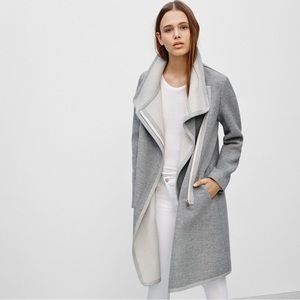 Aritzia Babaton Cormac Wool Coat Grey and Cream
